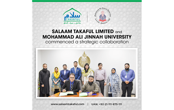 Salaam Takaful Limited recently signed an MoU with Mohammad Ali Jinnah University (MAJU)  to commence a strategic partnership